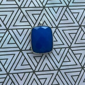 LUCKY BRAND Large Blue Stone Double Sided Pendant 💙✨